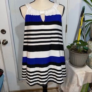 Inc size 1,  Royal blue, black/white striped top
